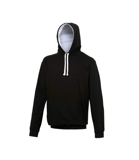 Awdis Varsity Hooded Sweatshirt / Hoodie (Jet Black/ Arctic White)