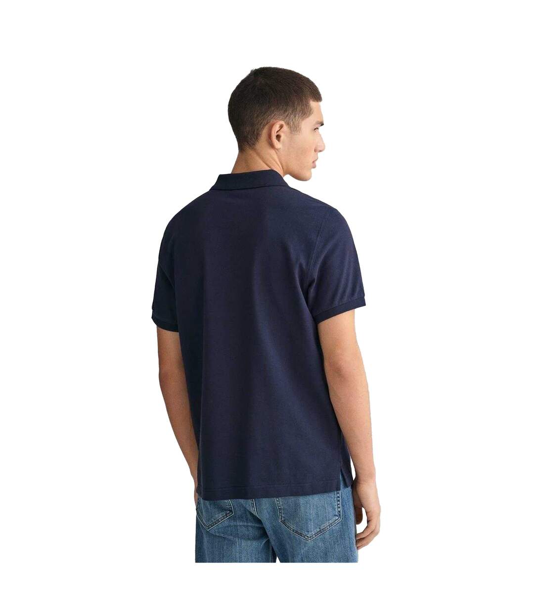 Mens Pique Polo Shirt Navy Gant-3