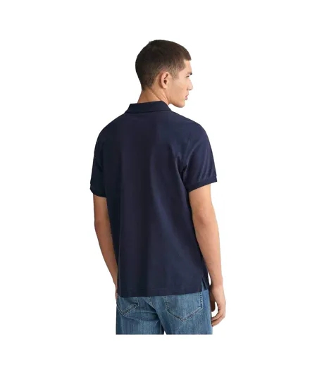 Mens Pique Polo Shirt Navy Gant