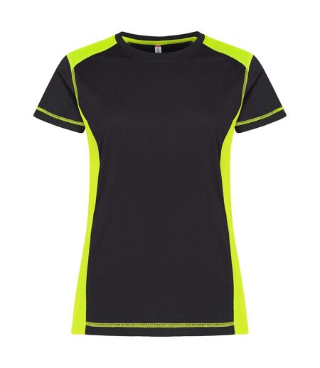 Womens/ladies Ambition T-shirt Visibility Yellow Clique