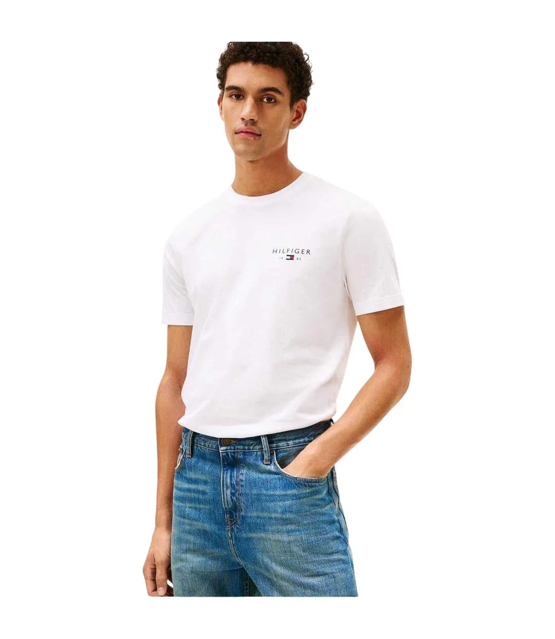 Mens Love Logo Crew Neck T-shirt White Tommy Hilfiger-1
