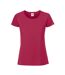 Womens/ladies Ringspun Premium T-shirt Cranberry Fruit Of The Loom-2