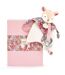 Ensemble plaid + doudou sucette polyester collection DUO BOH'AIME rose 2 pièces-5