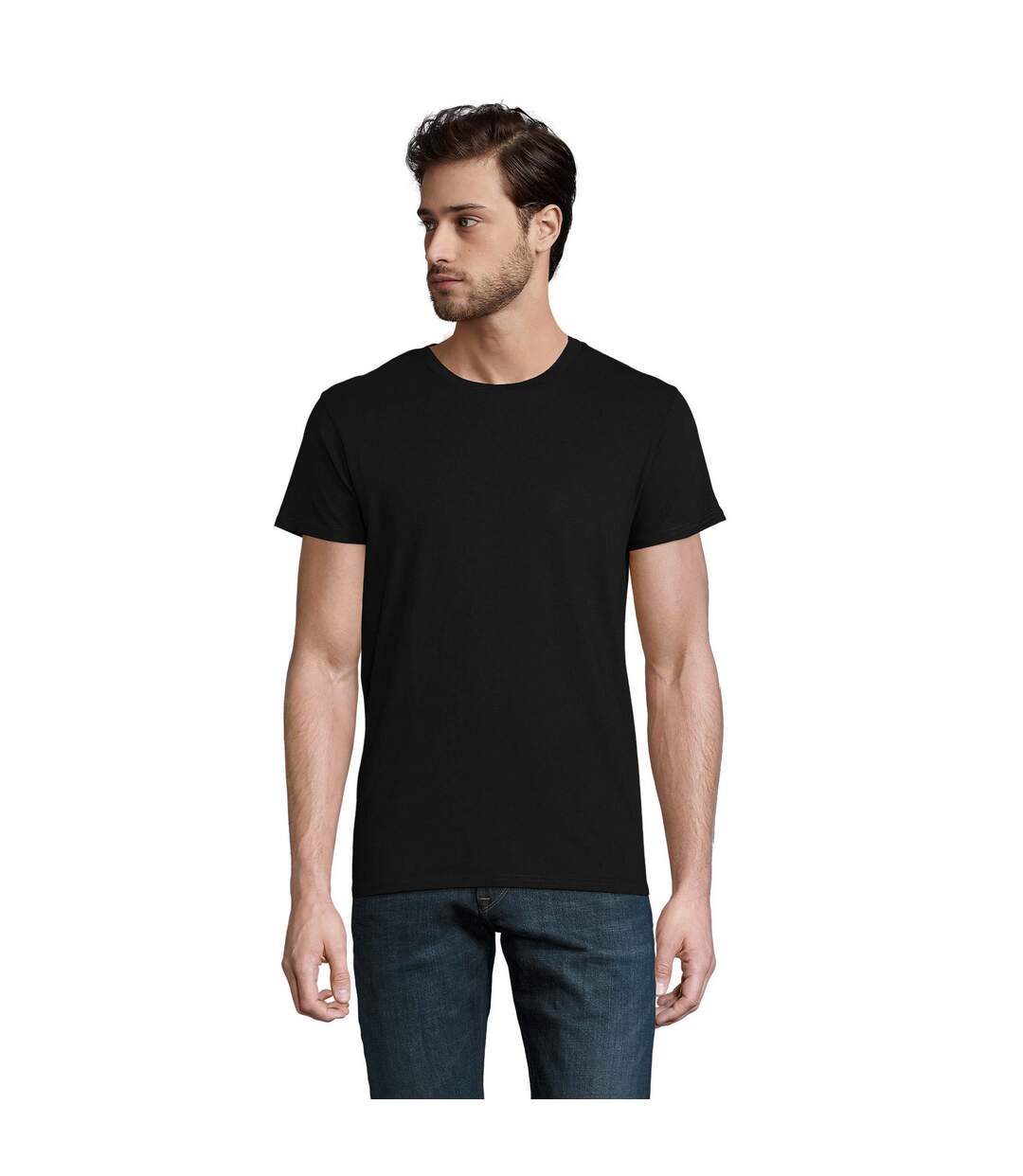 Mens Crusader Organic T-shirt Deep Black SOLS-1