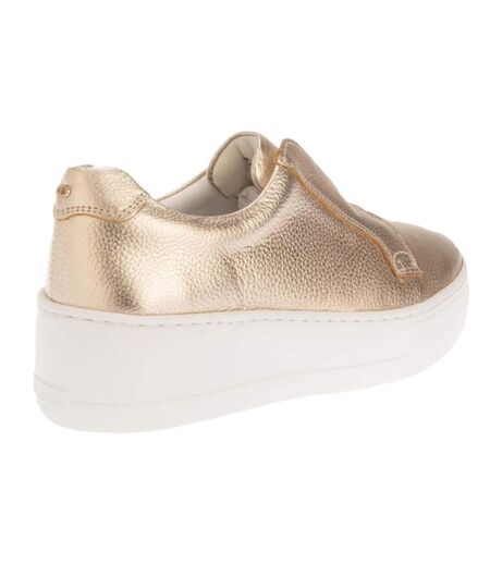 Womens/ladies ethoss leather platform trainers gold Dune London