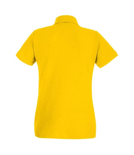 Womens/Ladies Fitted Short Sleeve Casual Polo Shirt (Gold)