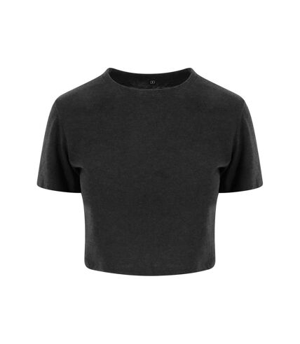 Awdis Womens/Ladies Triblend Crop T-Shirt (Black Heather) - UTRW9533