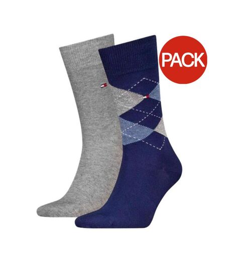 Chaussettes Motif/style Losange Homme Gris Bleu Marine Tommy Hilfiger