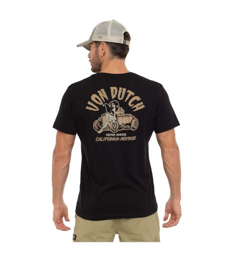 T-shirt homme col V Regular fit en Jersey imprimé poitrine et dos Hot Vondutch