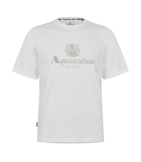 Mens Logo T-shirt White Aquascutum