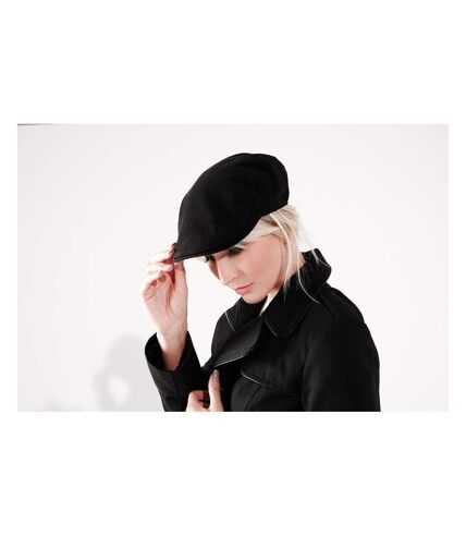 Beechfield Unisex Vintage Flat Cap / Headwear (Black)