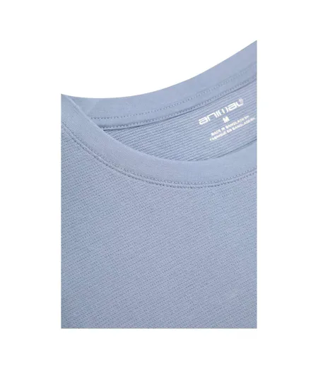 Mens Textured Chest Pocket T-shirt Blue Animal