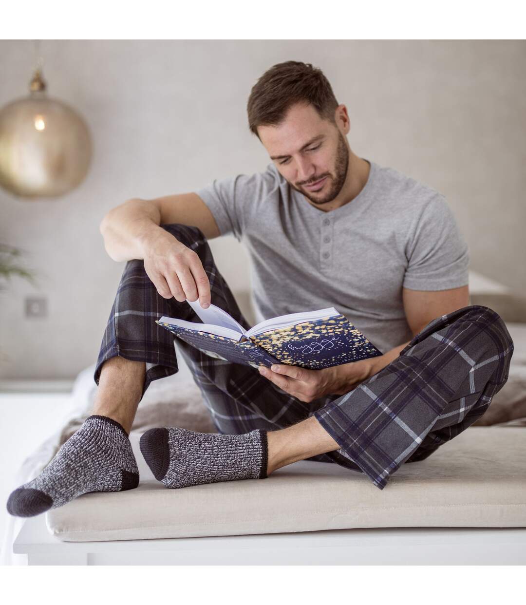Mens Warm Luxury Fleece Lined Thermal Lounge Bed Socks-5