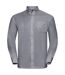 Collection mens long sleeve easy care oxford shirt silver grey Russell