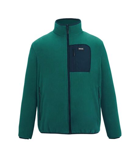 Mens Frankie Full Zip Fleece Jacket Mediterranean Green Navy Regatta
