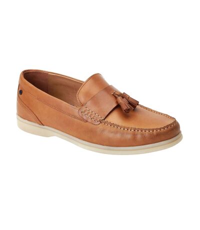 Mens bonito leather loafers burnt tan Base London