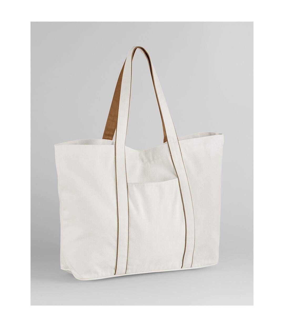 Tote Bag Motif/style Grand Courtside Taille Unique Blanc Doux Caramel Westford Mill-2