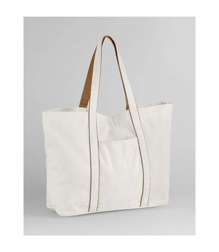 Tote Bag Motif/style Grand Courtside Taille Unique Blanc Doux Caramel Westford Mill