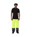 Mens Workwear Colour Block High-vis Cargo Trousers Yellow Navy Regatta-1