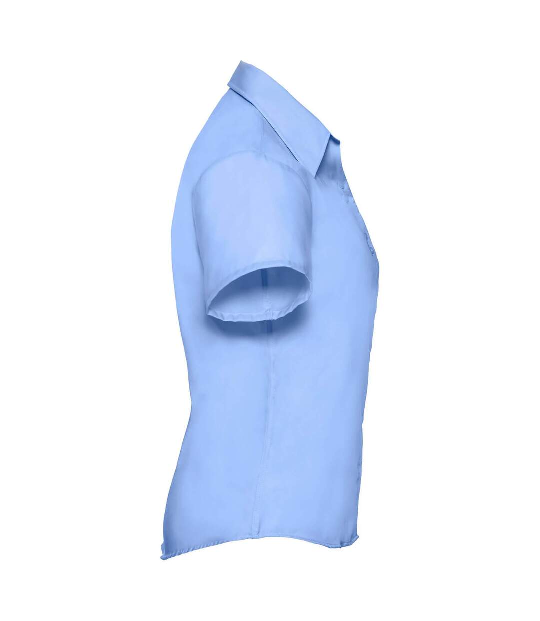 Collection Chemisier À Manches Courtes Sans Repassage Femme Bleu Pâle Russell-3