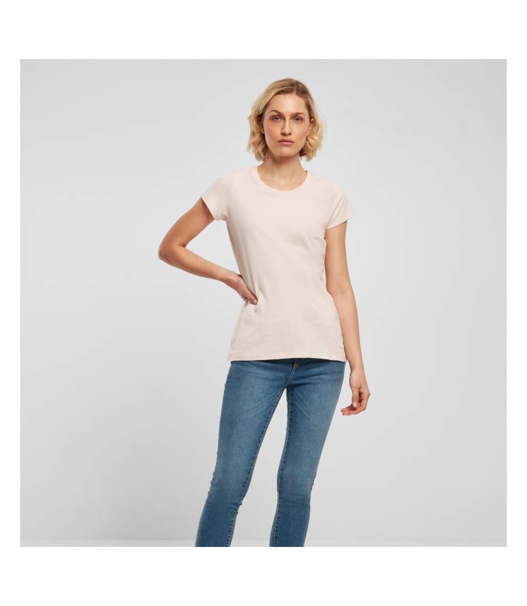 T-shirt basic femme rose Build Your Brand