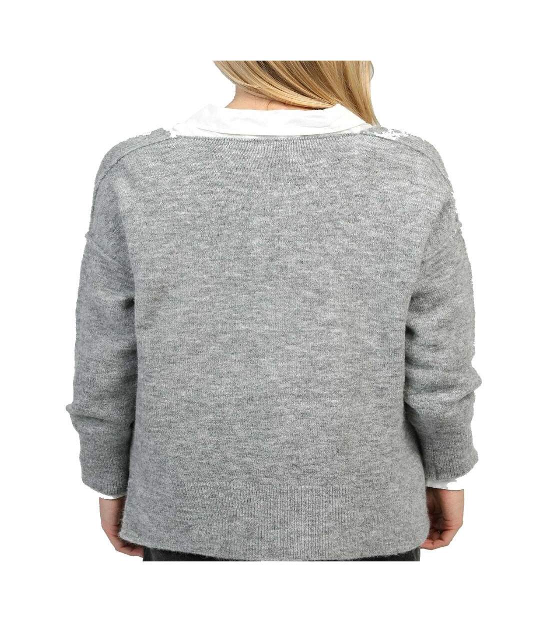 Pull gris femme an'ge ines-2