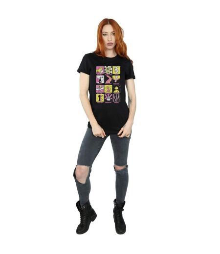 Disney Femme/Ladies - T-shirt boyfriend en coton avec carrés de la Fée Clochette (Noir) - UTBI46466