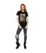 Disney Femme/Ladies - T-shirt boyfriend en coton avec carrés de la Fée Clochette (Noir) - UTBI46466-4
