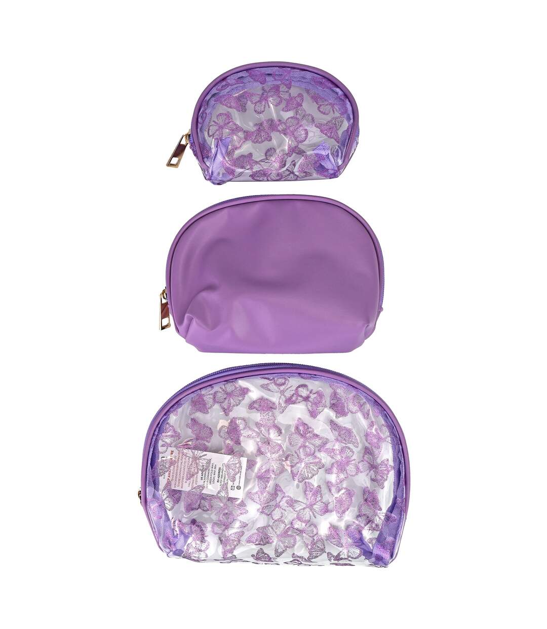 3 Piece Ladies Butterfly Print Cosmetic Bag Set Makeup Toiletry Travel Bags-2