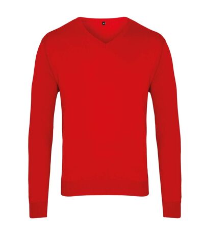 Pull à col en v homme rouge Premier