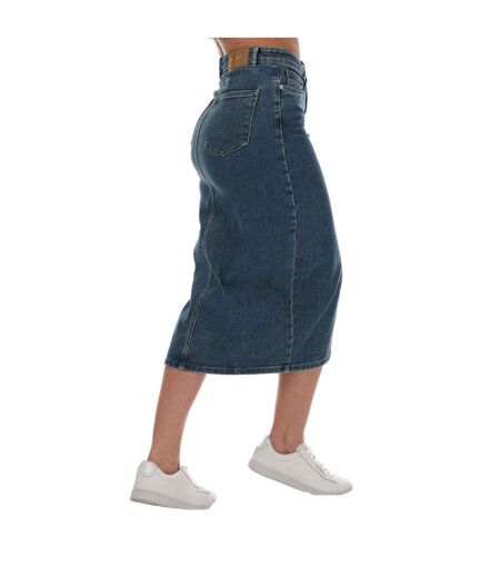 Jupe Mi-longue Siri Femme Bleu Denim Only