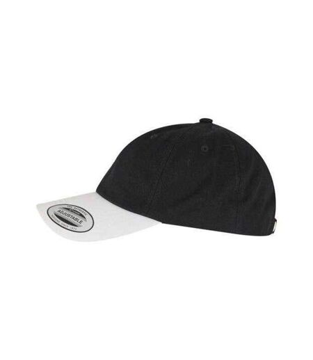 Classic Two Tone Low Profile Baseball Cap Black White Flexfit
