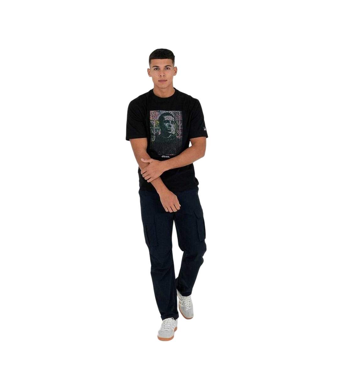 Unisex Adult Wonderwall Portrait Regular T-shirt Black Oasis-1