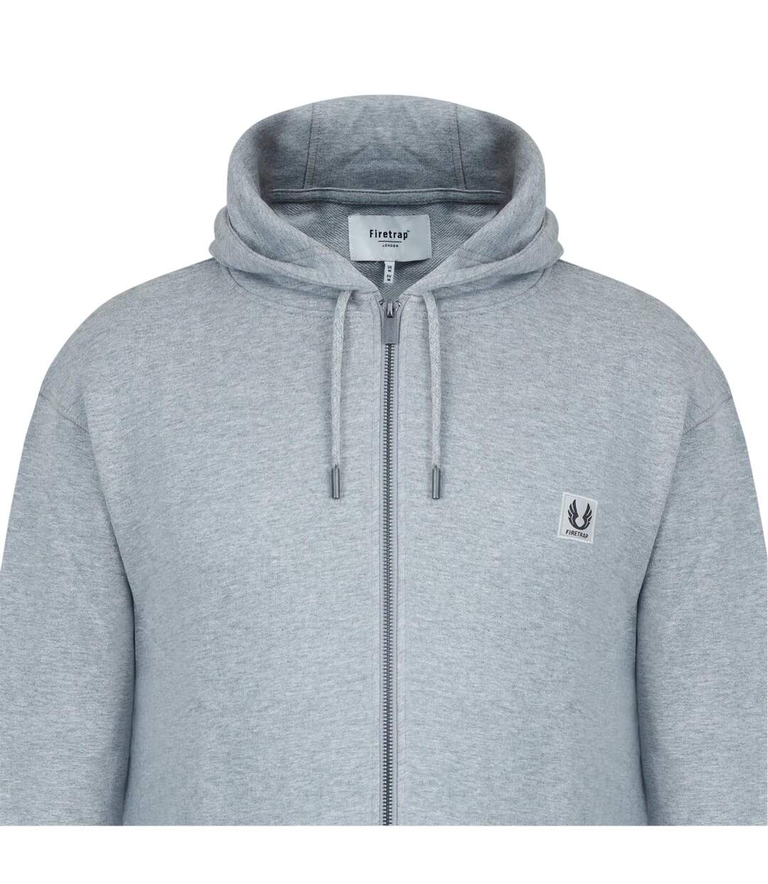 Veste À Capuche Motif/style Logo Homme Gris Chiné Firetrap-4