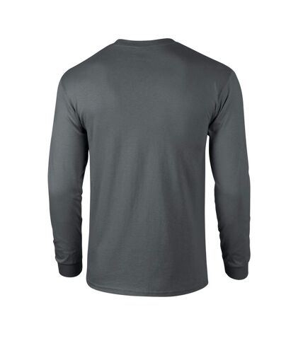 Gildan Unisex Adult Ultra Plain Cotton Long-Sleeved T-Shirt (Charcoal) - UTPC6430