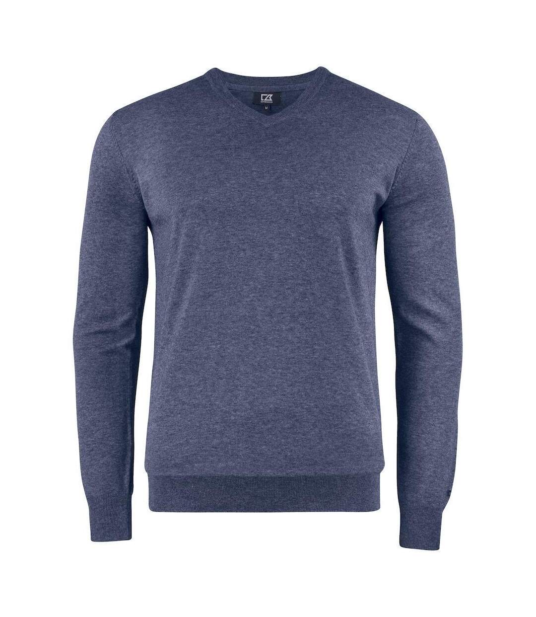 Mens Oakville V Neck Sweatshirt Anthracite Melange Cutter & Buck-1