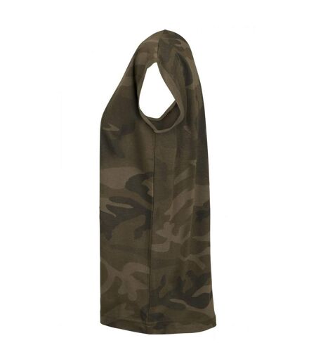 T-shirt Femme Vert Camouflage Build Your Brand