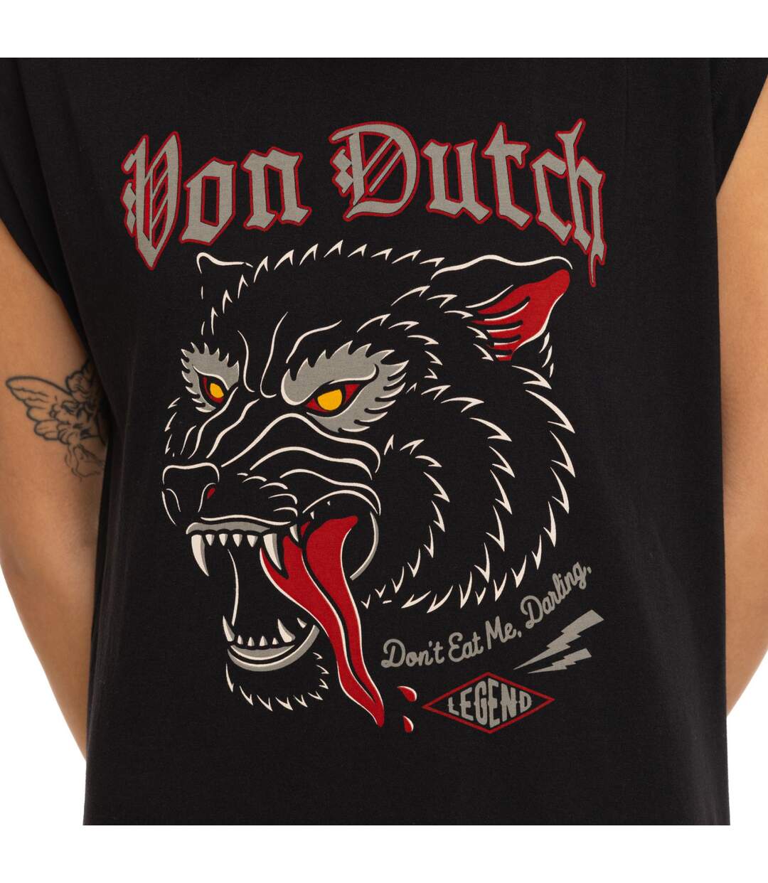 Robe longue col rond sans manches avec print devant South Vondutch-2