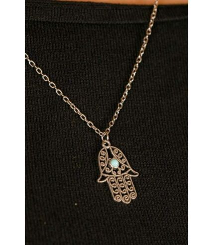 Hamsa Hand Gold and Silver Hand of Fatima Hamsa Dainty Pendant Protection Choker