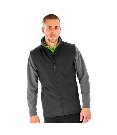Mens Softshell Printable Body Warmer Black Result Genuine Recycled
