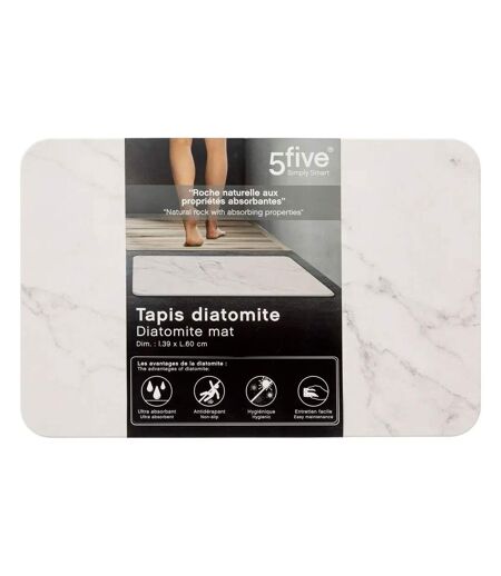 Tapis de Salle de Bain Diatomite 39x60cm Blanc