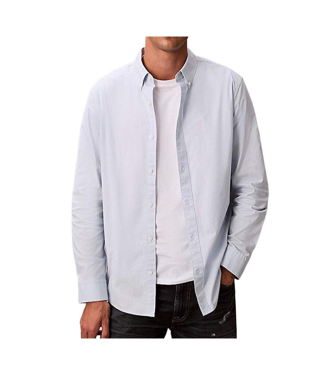 Chemise bleu clair homme calvin klein jeans oxfords-1