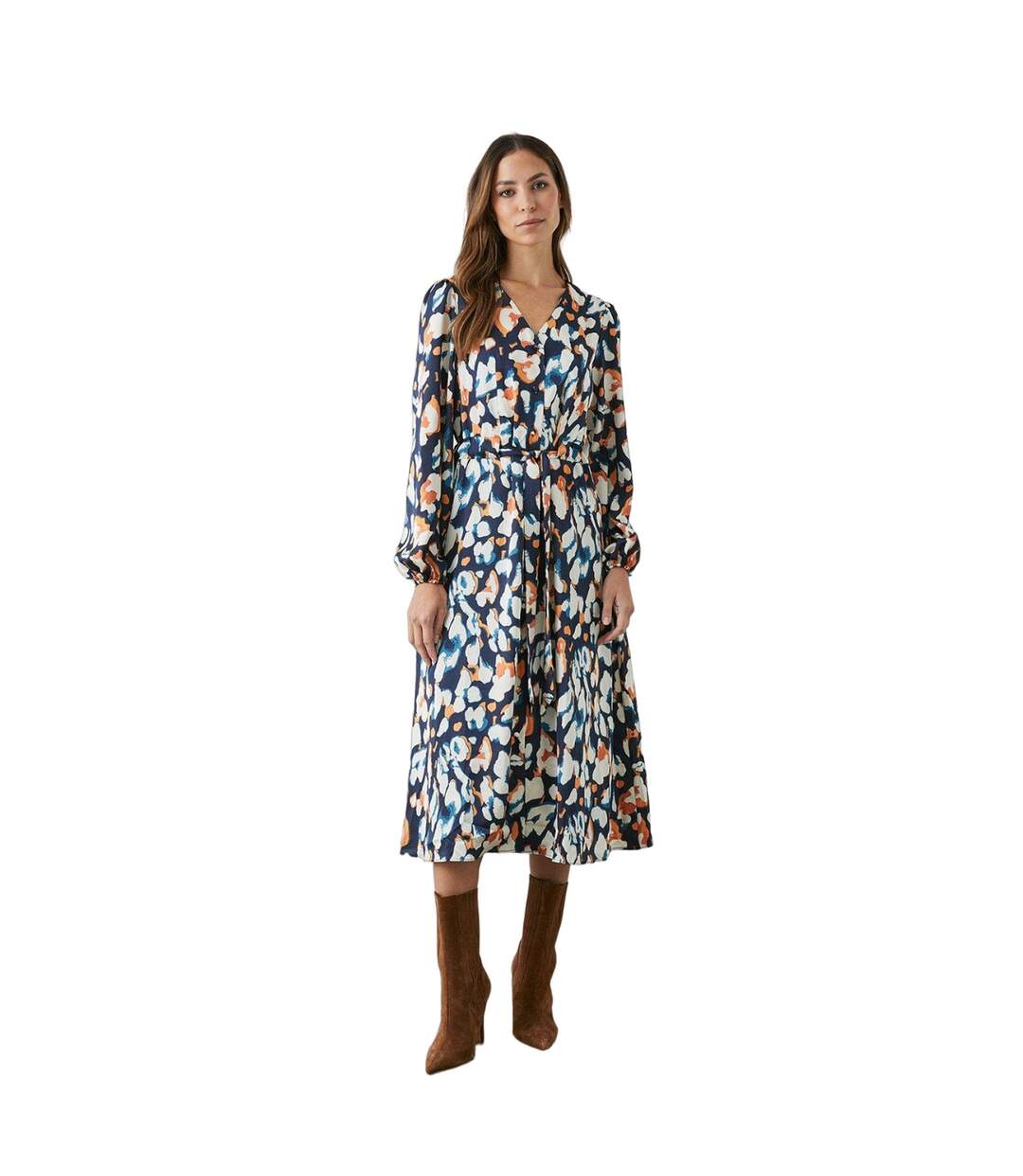 Robe mi-longue femme bleu marine Principles-4