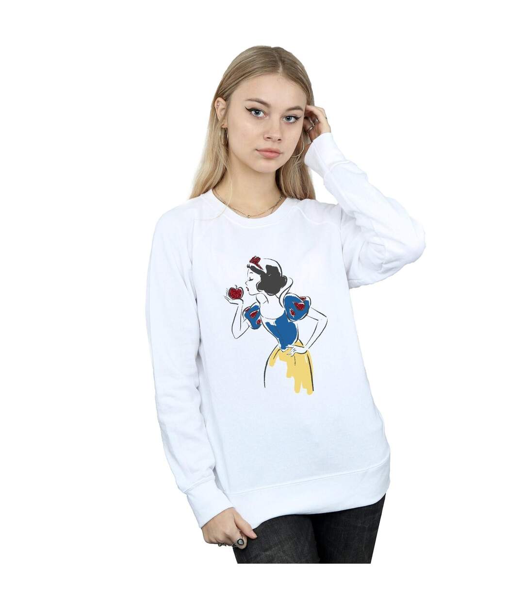 Disney Princess - Sweat SNOW WHITE APPLE GLITTER - Femme (Blanc) - UTBI32770-2