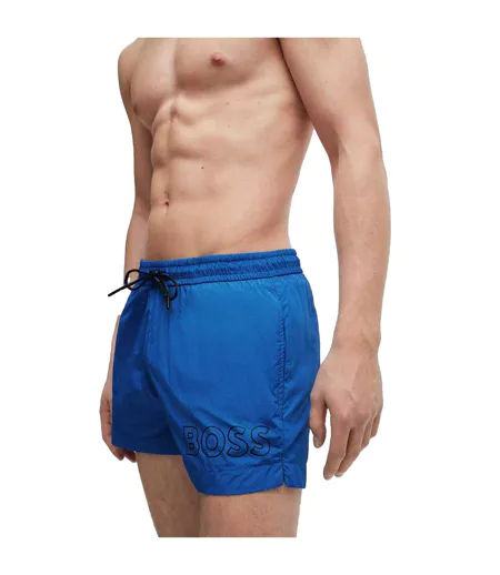 Short De Bain Motif/style Logo Mooneye Homme Bleu Boss