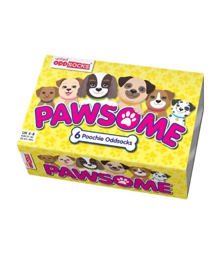 6 Pack Ladies Puppy Dog Novelty Odd Socks in Gift Box