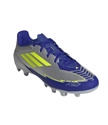Mens F50 Club Regular Firm Ground Football Boots Silver Blue Adidas