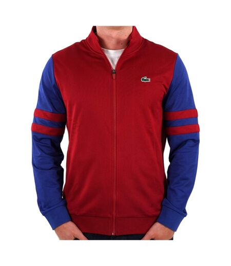 Mens Zip Interlock Stretch Track Jacket Red Lacoste