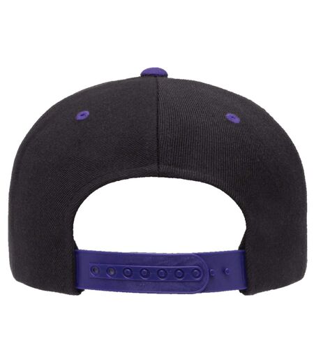 Yupoong Mens The Classic Premium Snapback 2-Tone Cap (Black/Purple)