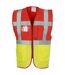 Unisex adult executive hi-vis waistcoat red/yellow Yoko